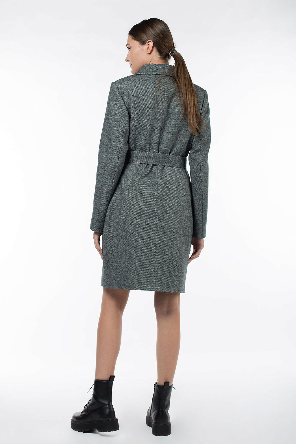 01-09021 Пальто женское демисезонное (пояс) - El podio фото 6