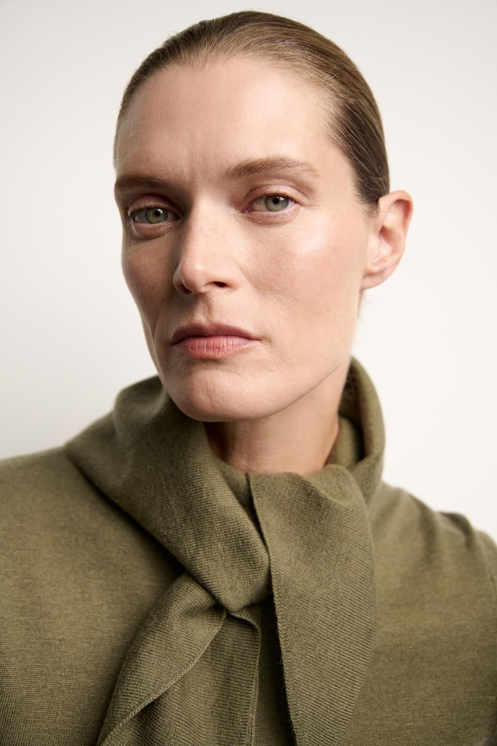 KNIT CARDIGAN WITH SCARF - Zara фото 2