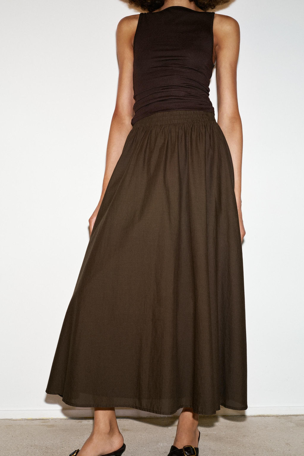 FALDA MIDI CAPA / Marr?n - Zara фото 2