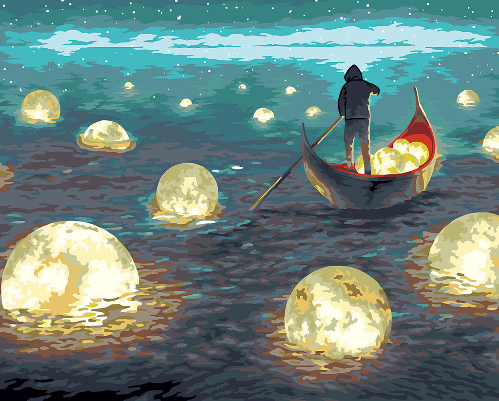 ФРЕЯ PNB/PLDD-180 Набор для раскрашивания по номерам ( со светодиодами ) 50 х 40 см В волшебном сне