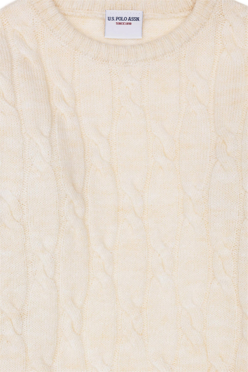Кремовый меланжевый свитер для девочки - U.s. polo assn фото 10