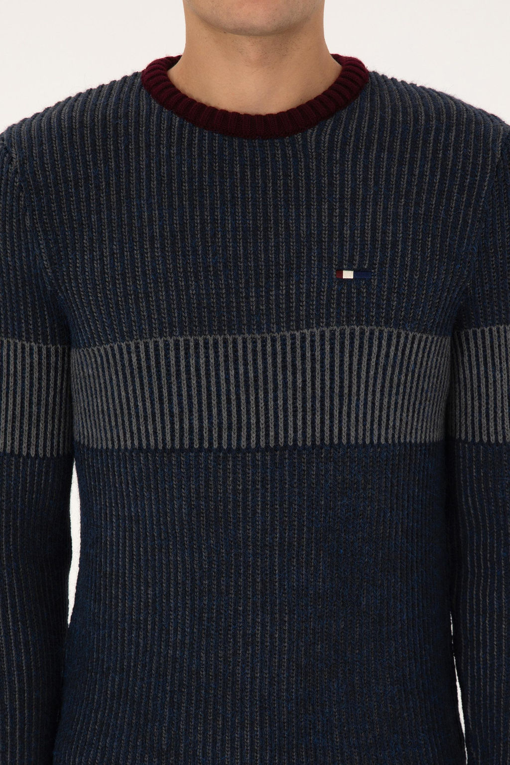 Erkek Slim Fit Bisiklet Yaka Lacivert Kazak - U.s. polo assn фото 6