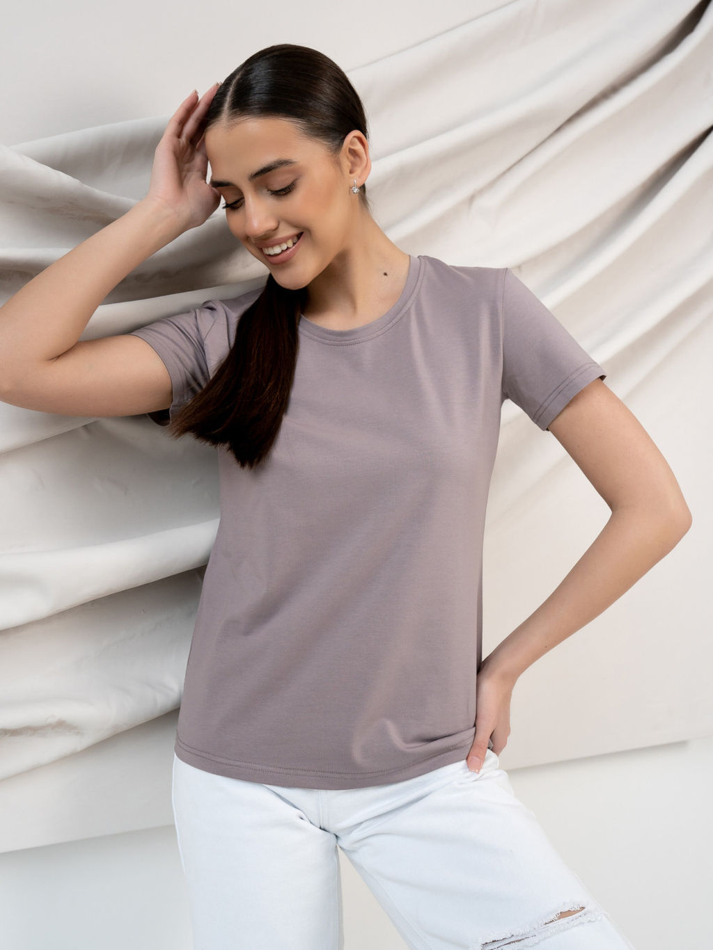 Футболка женская Grande, цв. Сиреневый - светлый