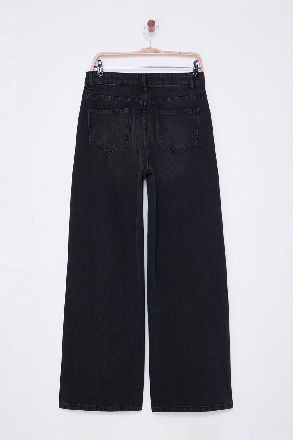 Siyah Onden Dugmeli Dusuk Bel Wide Leg Jeans TWOSS25JE00004 - Trendyolmilla фото 8