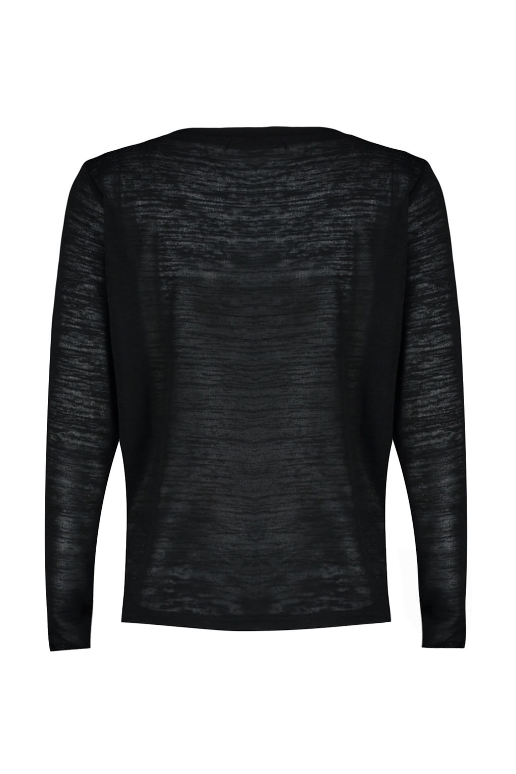 Trendyolmilla Siyah V Yaka Keten Gorunumlu Uzun Kollu Regular/Normal Kal?p Orme Bluz TWOAW24BZ00054  фото 8