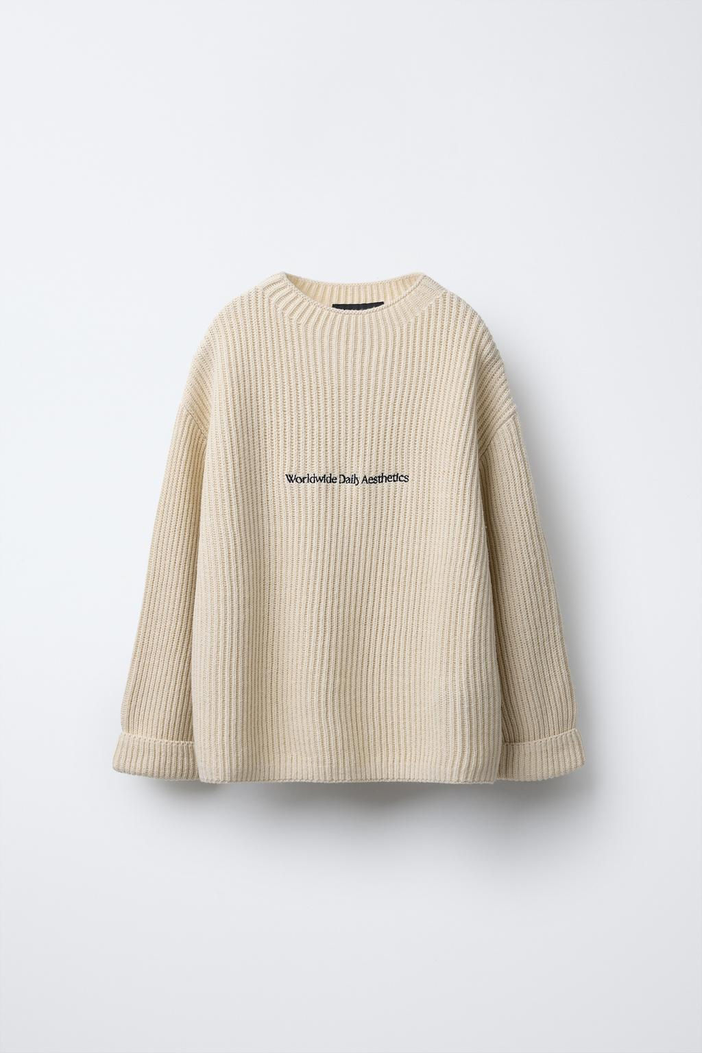 EMBROIDERED TEXT KNIT JUMPER - Zara фото 7