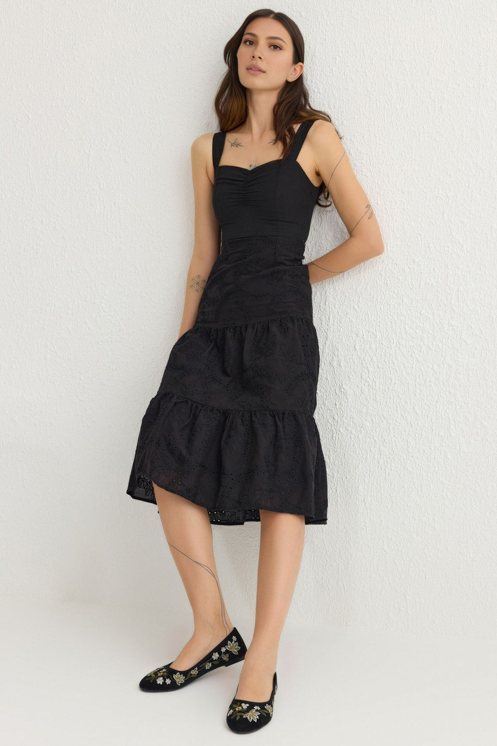 Trendyolmilla Shoes Siyah Nak?sl? Badem Burun Kad?n Babet TAKSS25BE00012  фото 4