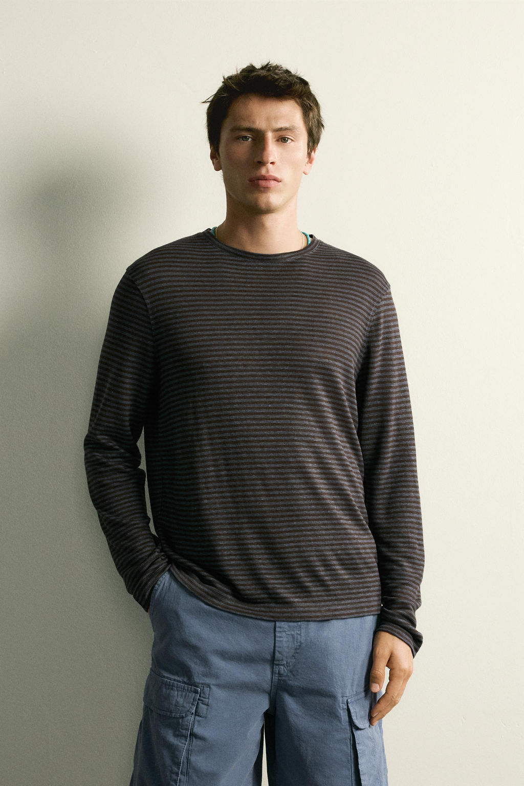 CAMISETA JACQUARD RAYAS C??AMO - VISCOSA / rayas - Zara фото 2
