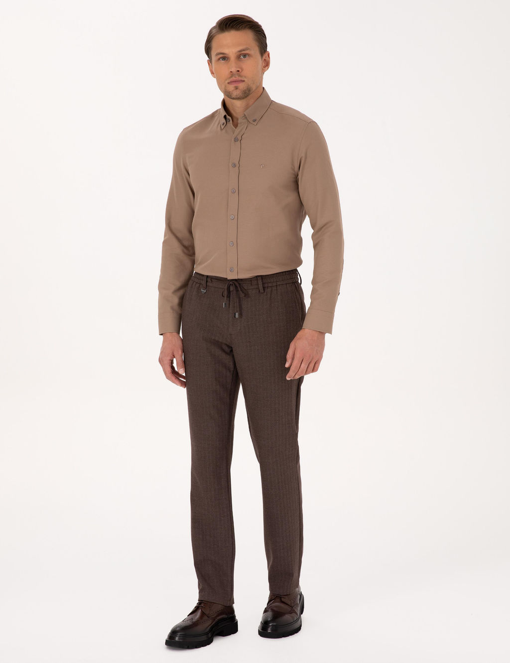 A__k Kahverengi Slim Fit Kuma_ Pantolon - Pierre cardin фото 9