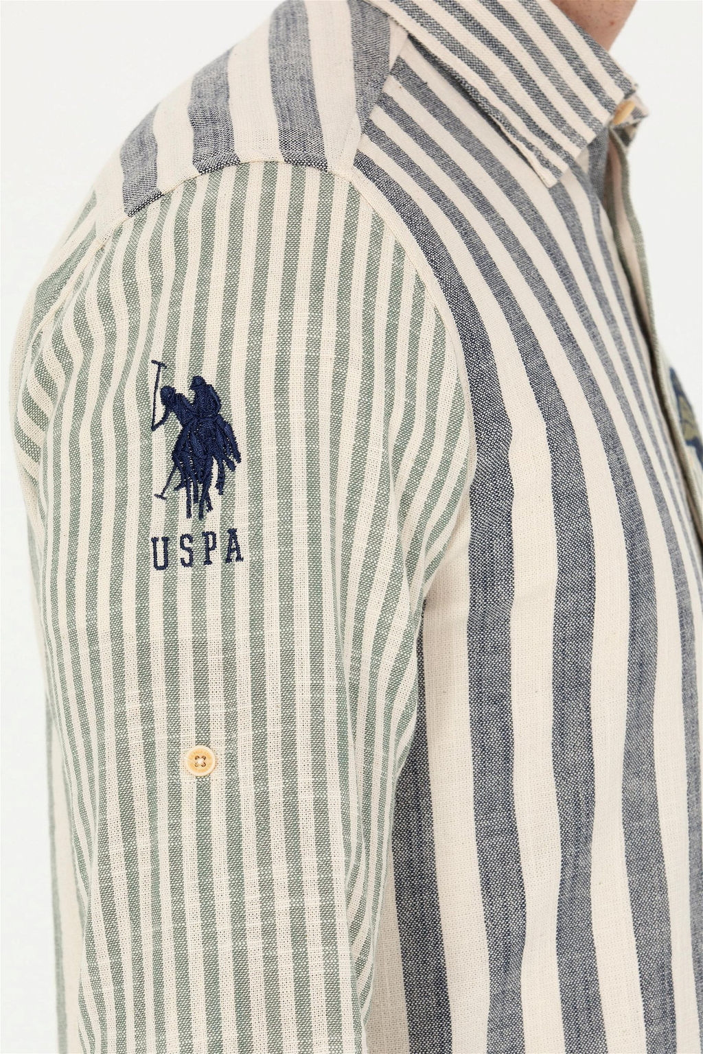 U. S. Polo Assn Мужская рубашка в полоску темно-синего цвета - U.s. polo assn фото 7