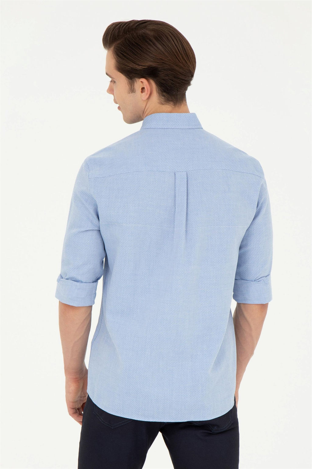 Мужская темно-синяя рубашка с длинным рукавом - U.s. polo assn фото 5