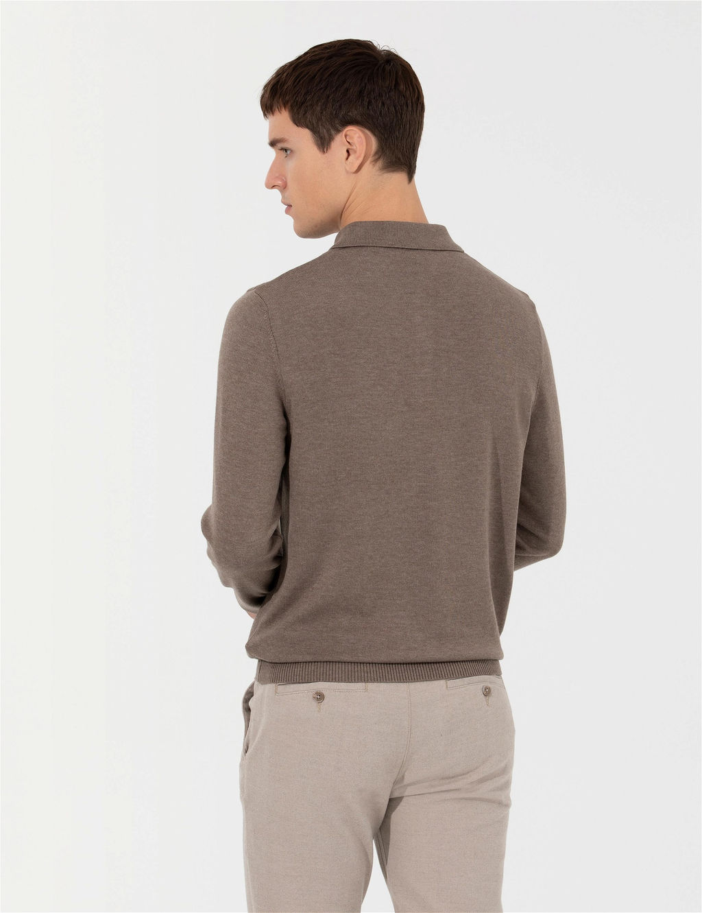 Vizon Melanj Slim Fit Polo Yaka Basic Triko Kazak - Pierre cardin фото 5