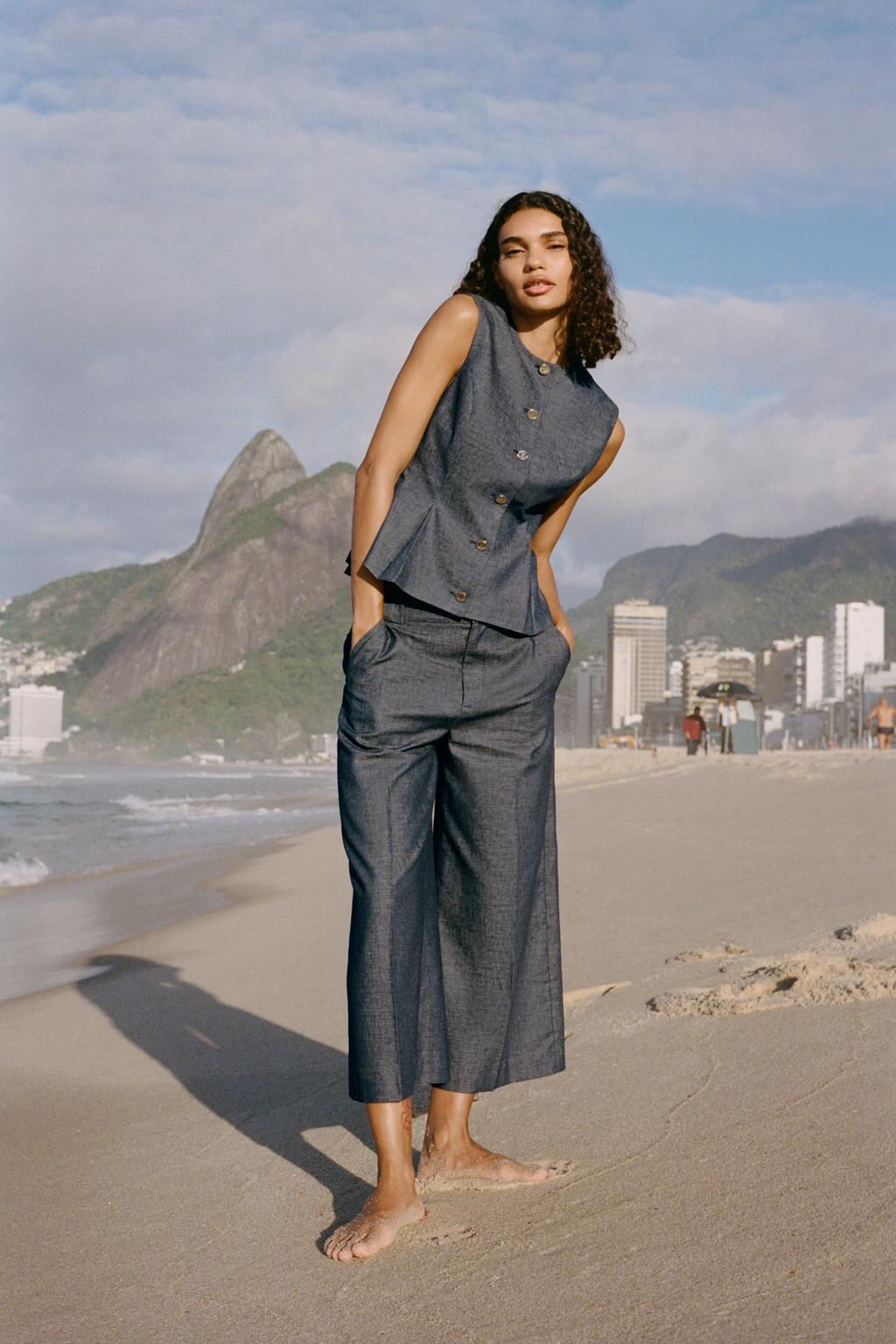 LINEN-BLEND CULOTTES - Zara фото 7