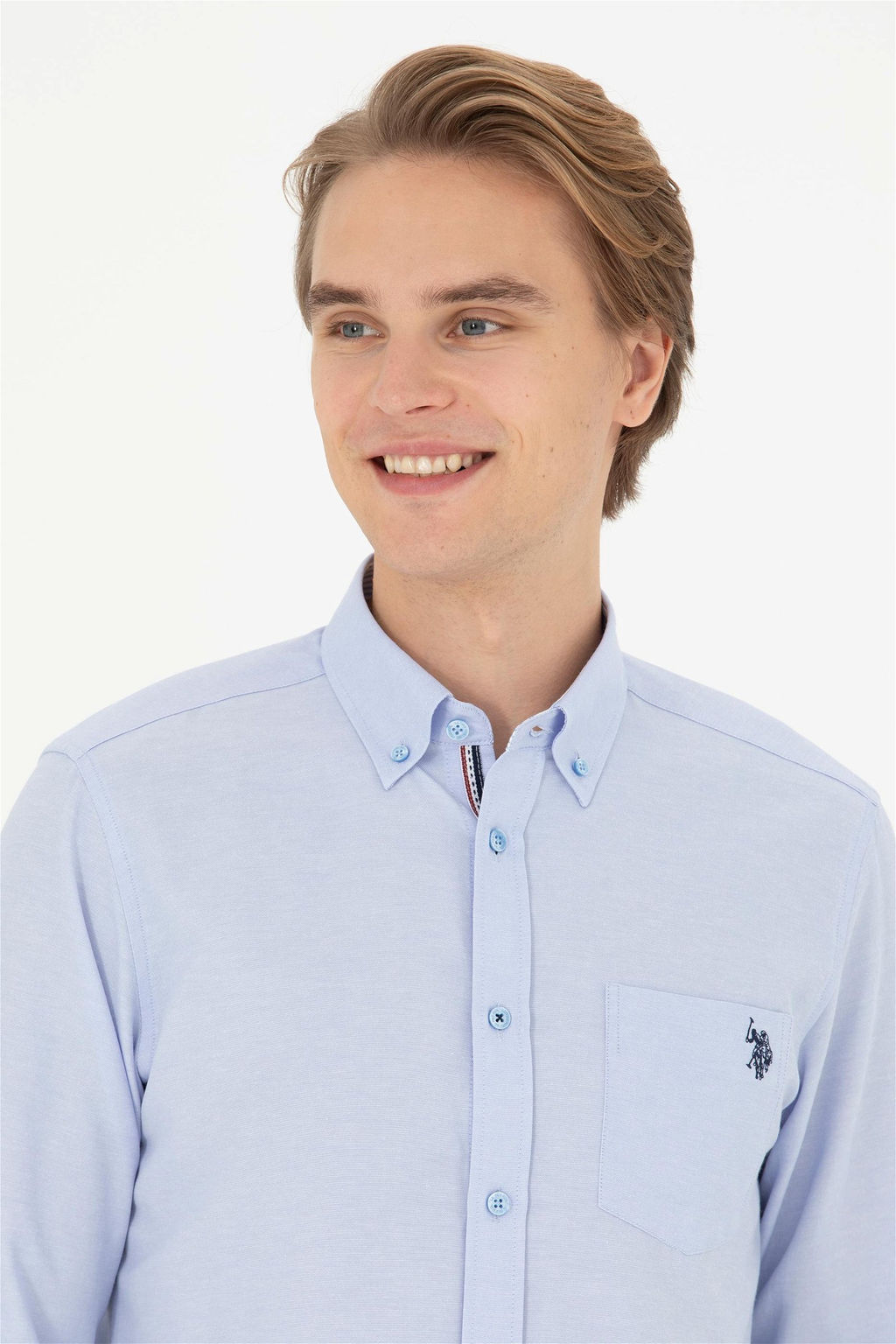 Мужская синяя рубашка с длинным рукавом - U.s. polo assn фото 2