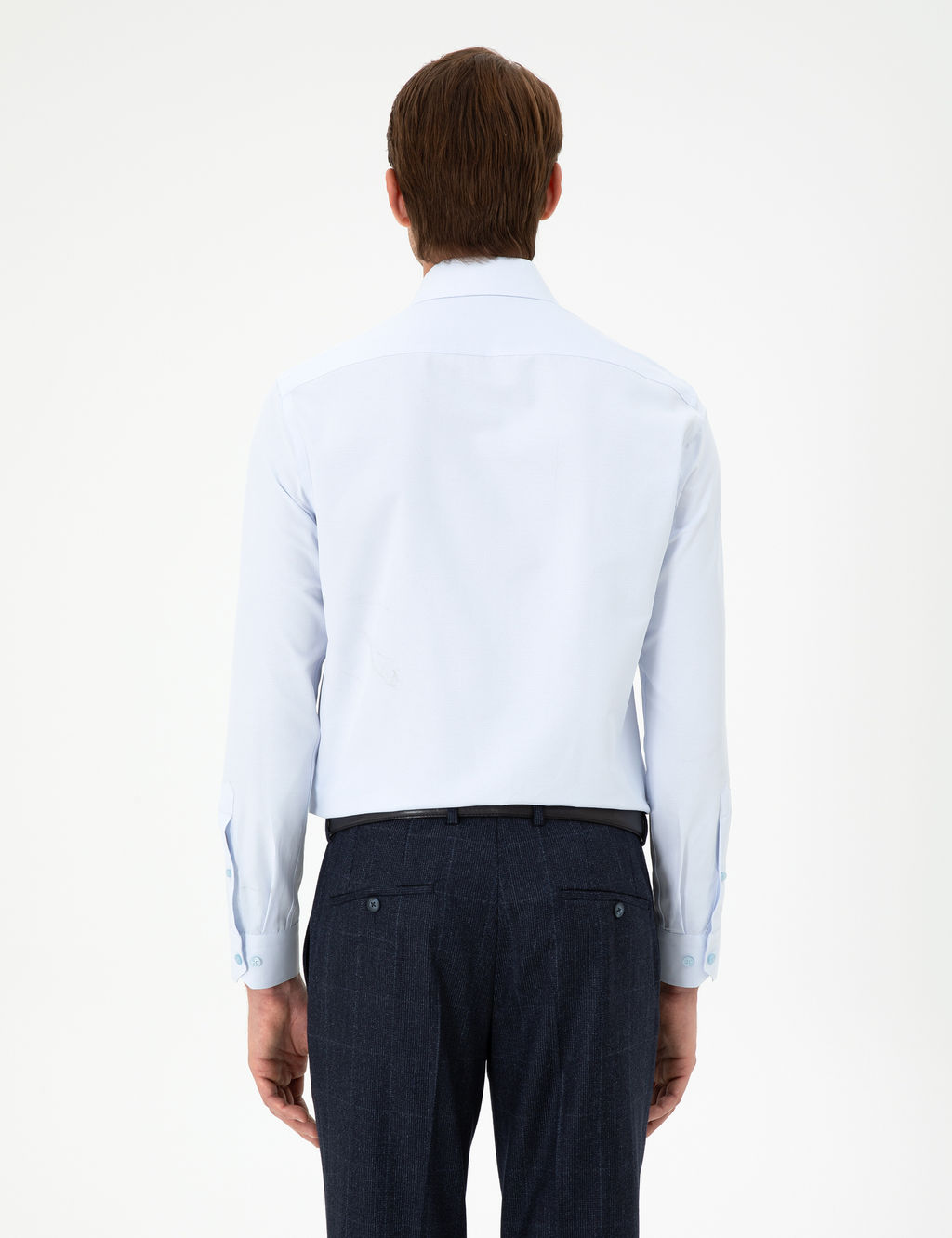 A__k Mavi Slim Fit Uzun Kollu G_mlek