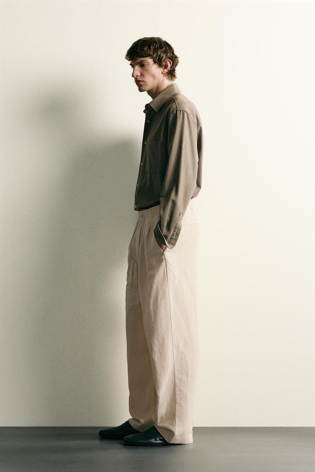 PANTAL?N RELAXED FIT VISCOSA - LINO / Crudo - Zara фото 4