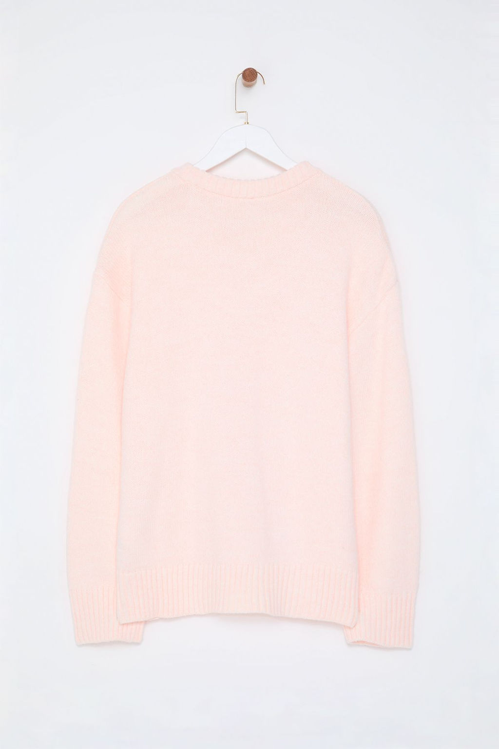 Pembe Genis Kal?p Bisiklet Yaka Triko Kazak TWOAW25KZ00168