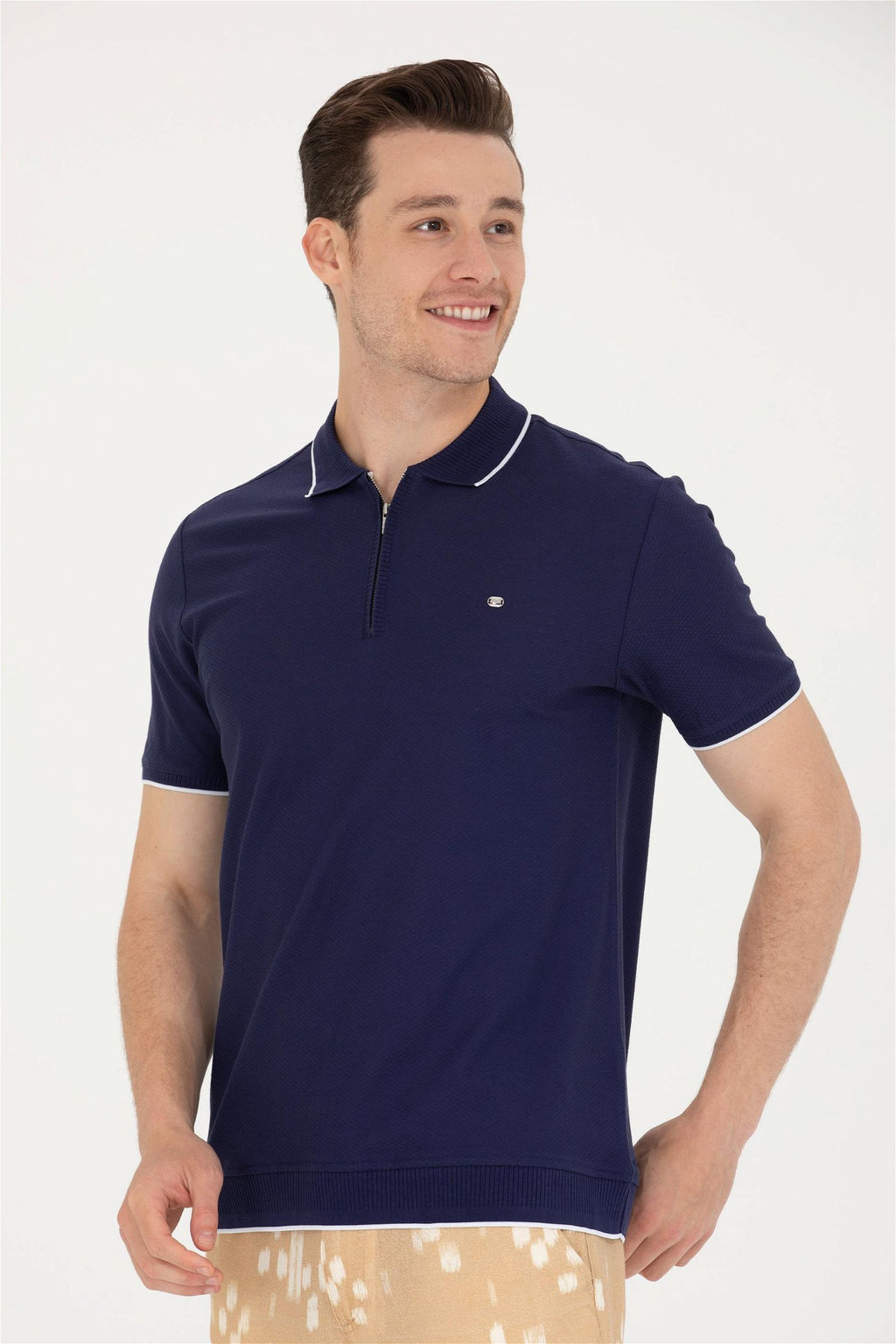 U. S. Polo Assn Мужская темно-синяя футболка с воротником-поло - U.s. polo assn фото 14