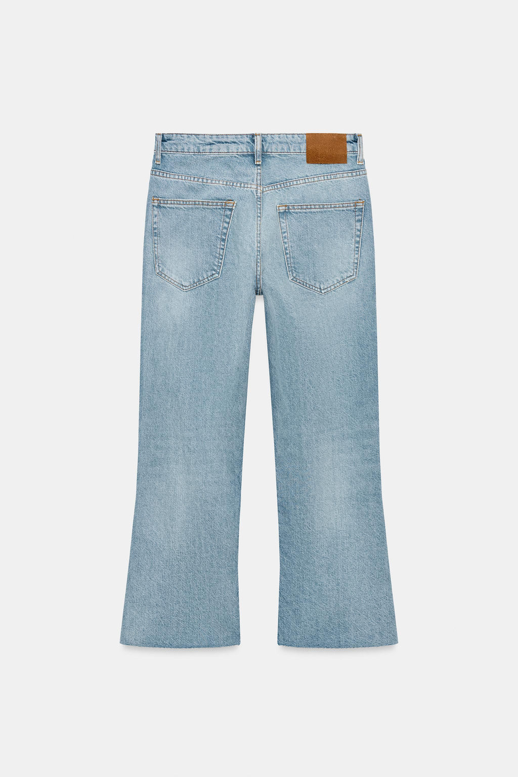 JEANS ZW COLLECTION RELAXED BOOTCUT TIRO MEDIO CROPPED / Azul claro - Zara фото 9
