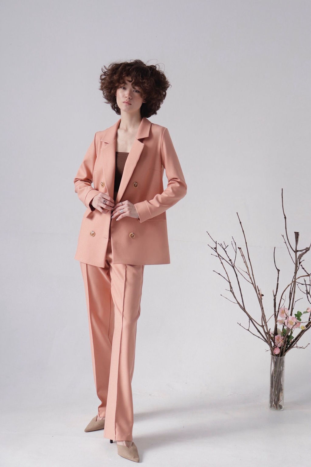 Жакет двубортный в тёплом розовом - Martichelli фото 2