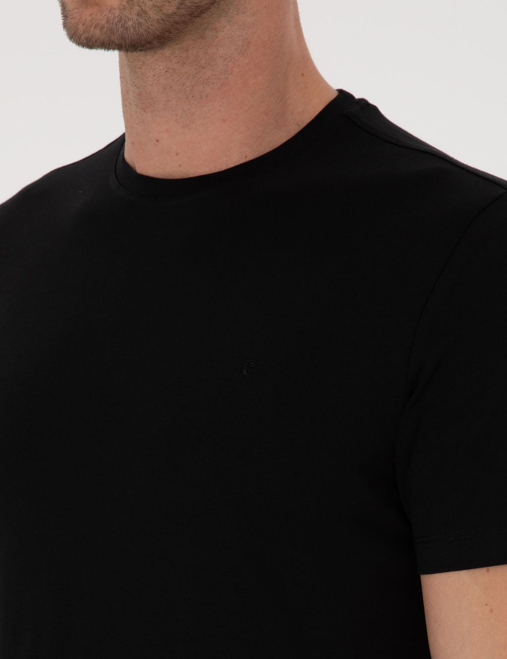 Siyah Slim Fit %100 Pamuk Bisiklet Yaka Basic T-shirt - Cacharel фото 7