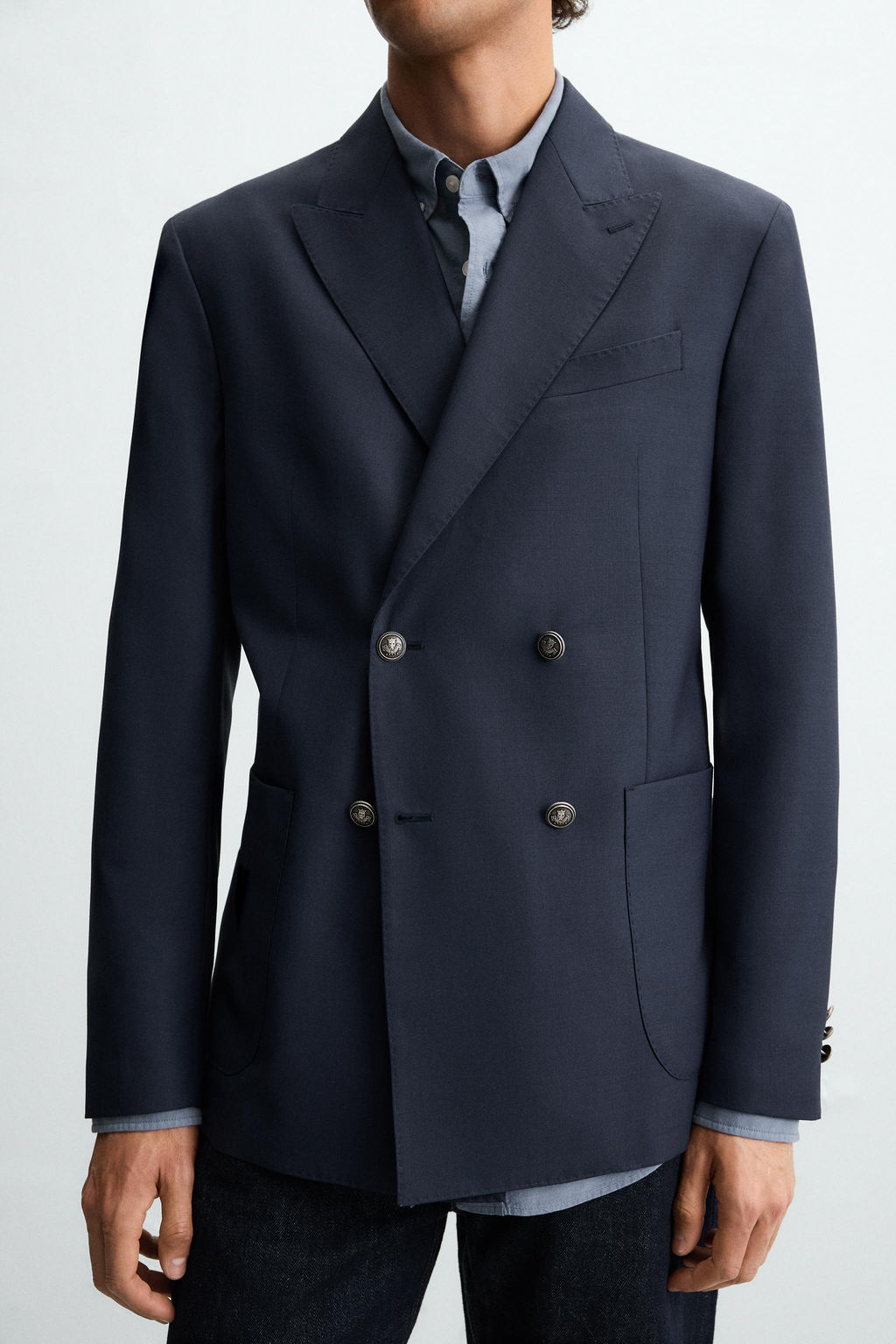 DOUBLE-BREASTED WOOL BLEND BLAZER - Zara фото 14