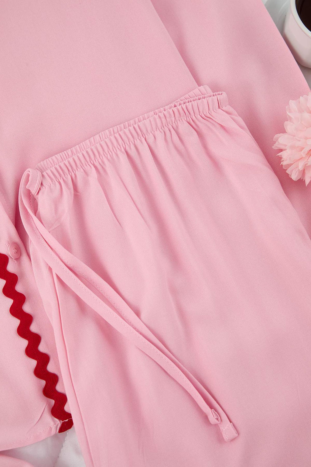 Pembe Duz Shally Dokuma Pijama Tak?m? THMAW26PT00144 - Trendyolmilla фото 7