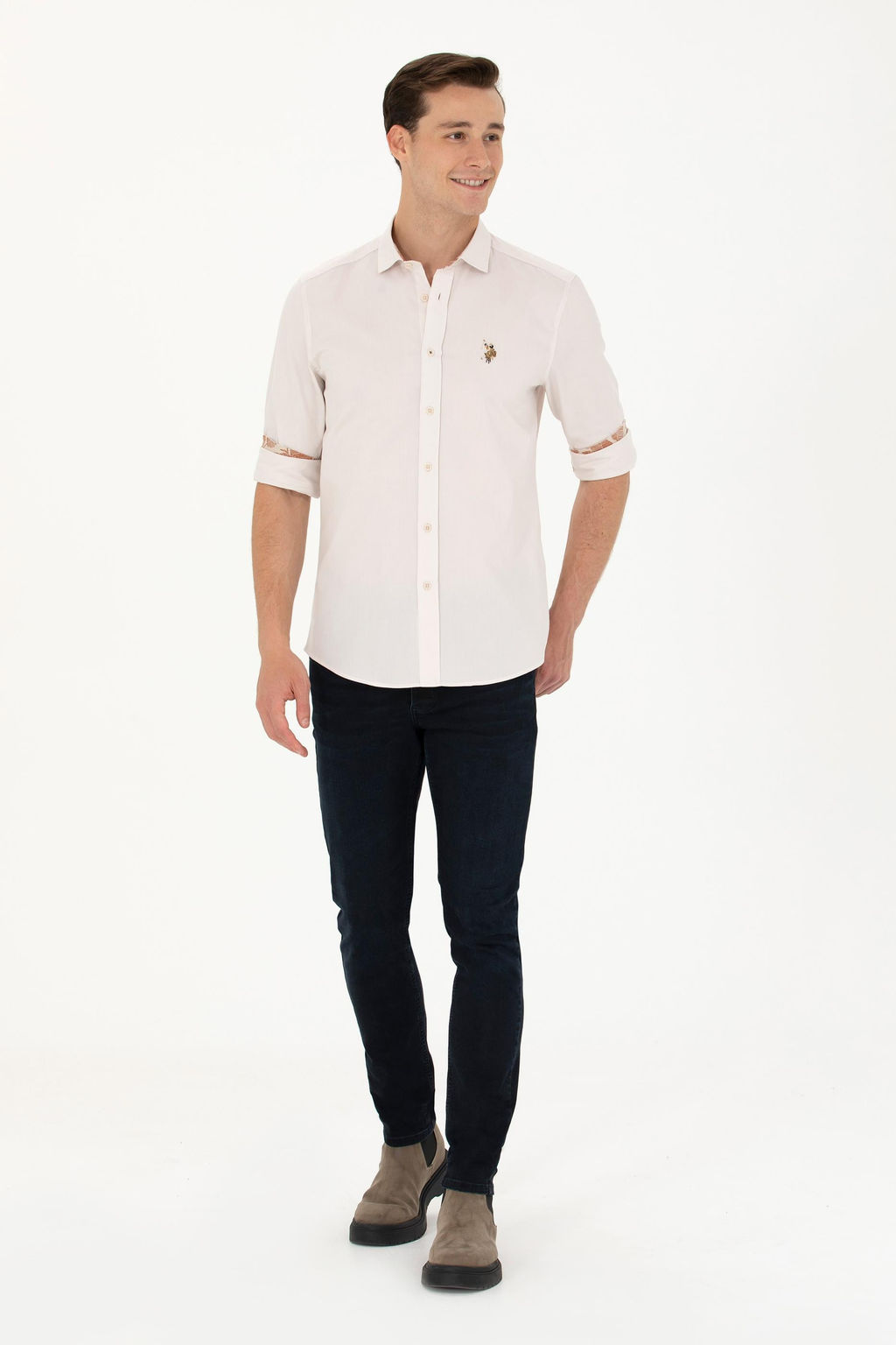 U. S. Polo Assn Мужская рубашка с длинным рукавом Stone - U.s. polo assn фото 18