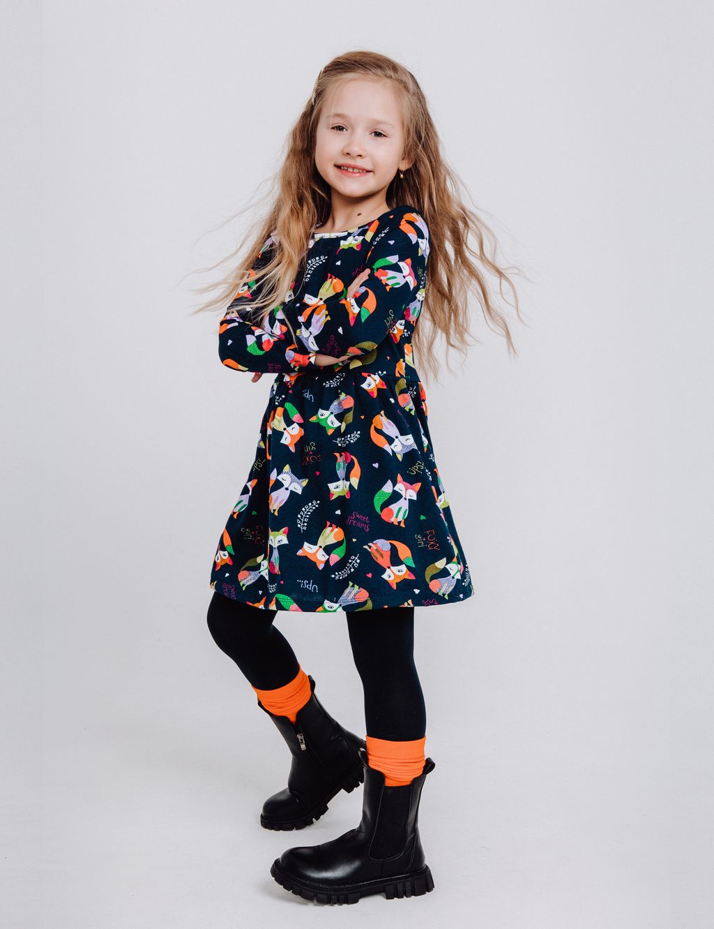 Платье Эля лисы разноцветные - Sovalina фото 10