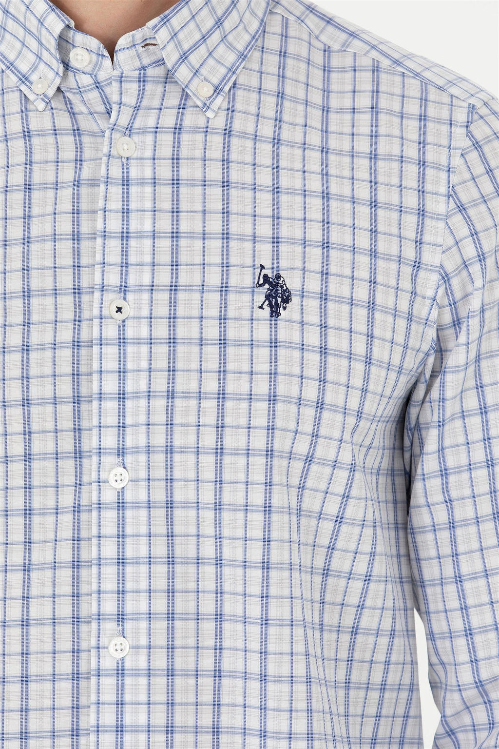 U. S. Polo Assn Мужская синяя рубашка в клетку - U.s. polo assn фото 7