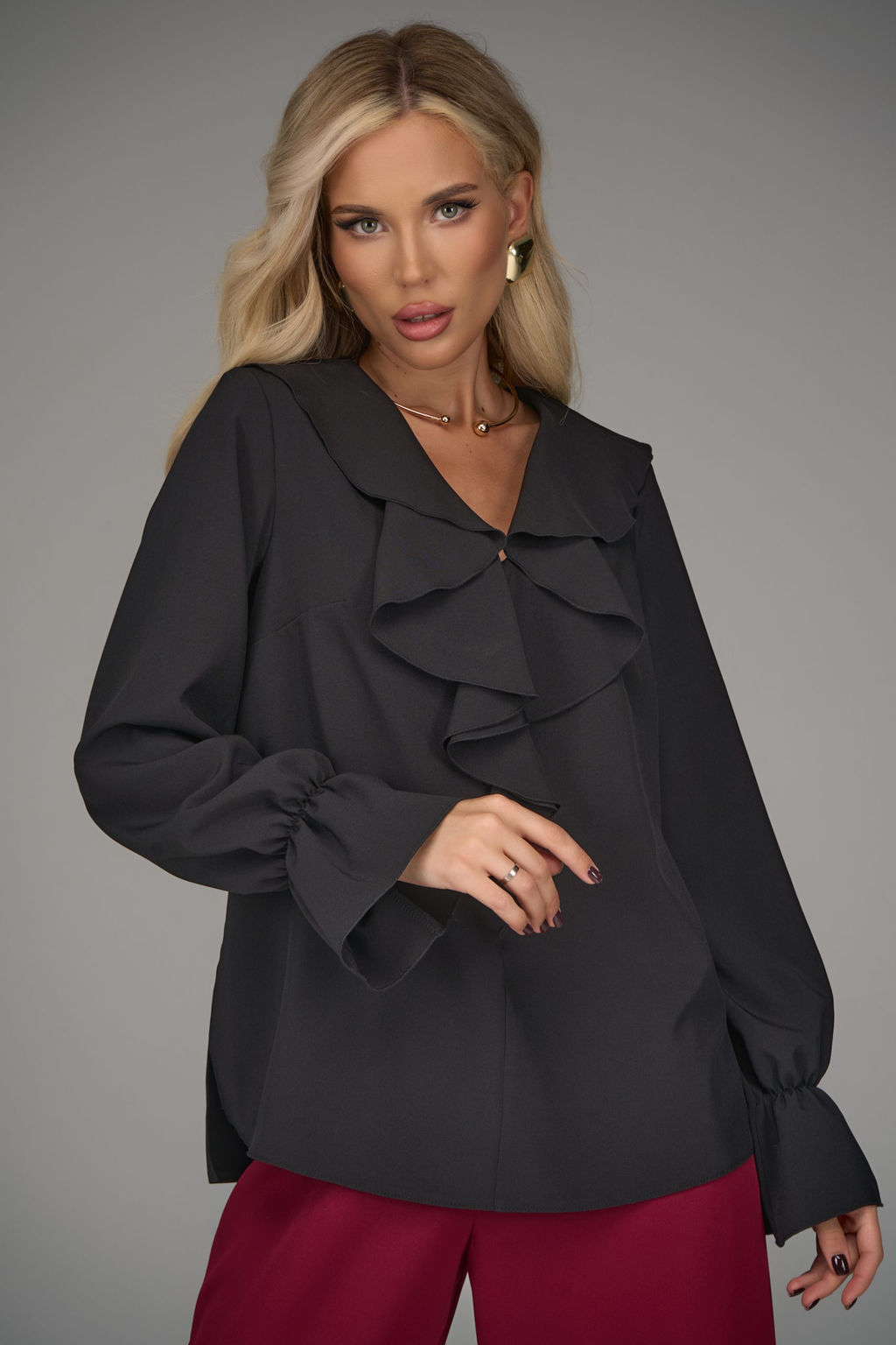 Блузка Мишель (чёрный) - Эльза фото 20