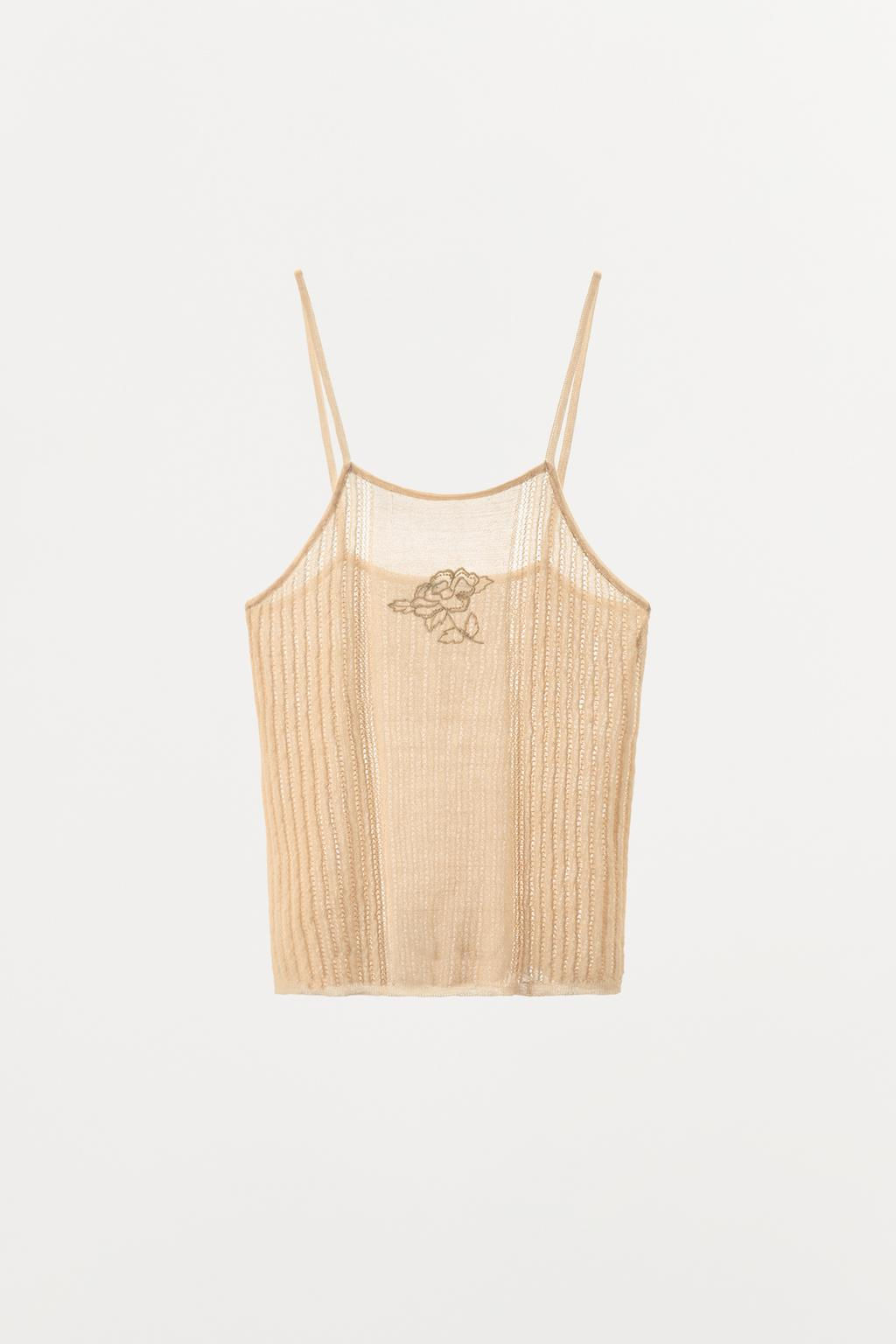 FLORAL EMBROIDERED KNITTED TOP - Zara фото 4