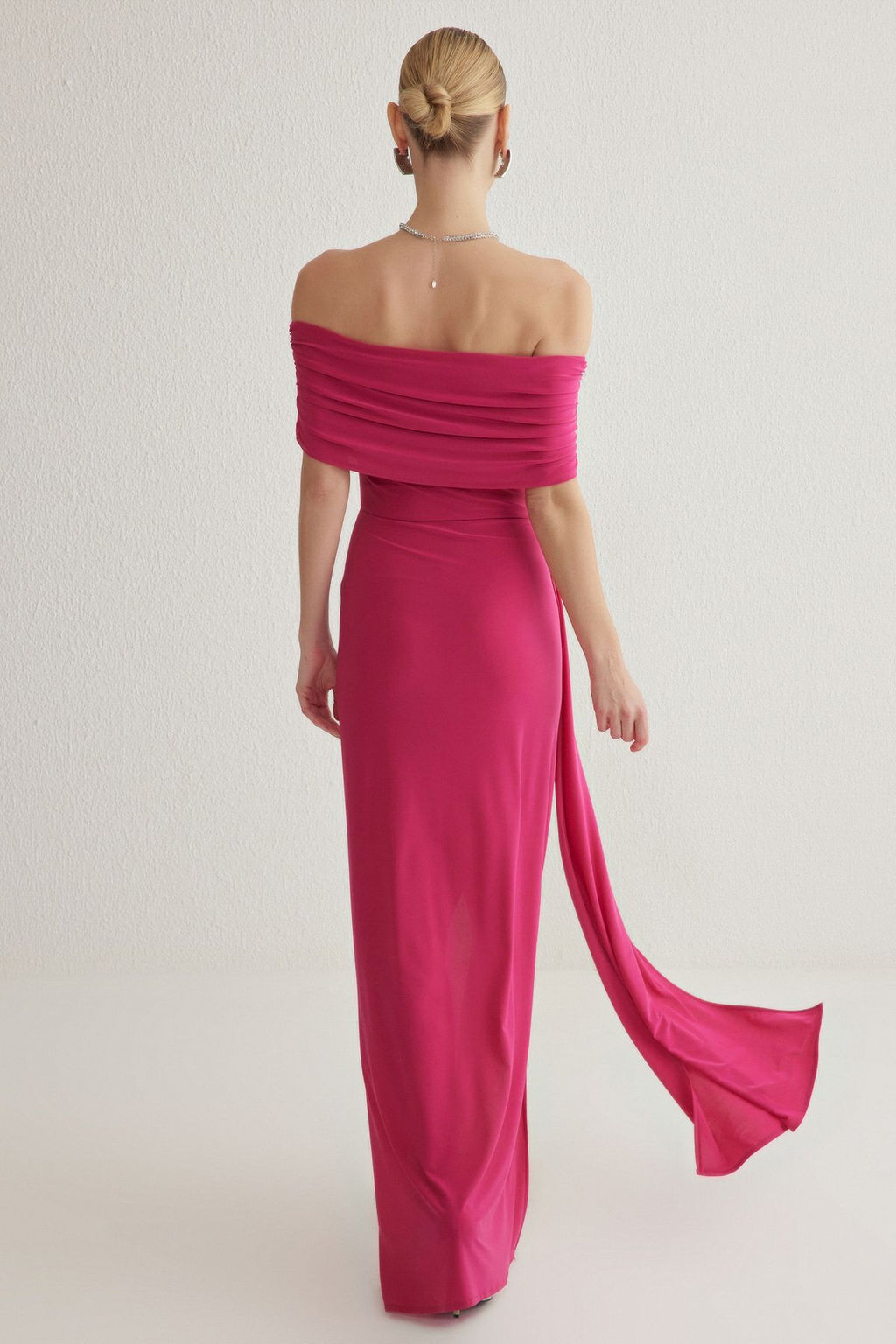Fusya Vucuda Oturan Carmen Yaka Orme Uzun S?k Abiye Gece Mezuniyet Elbisesi TPRSS25AE00029