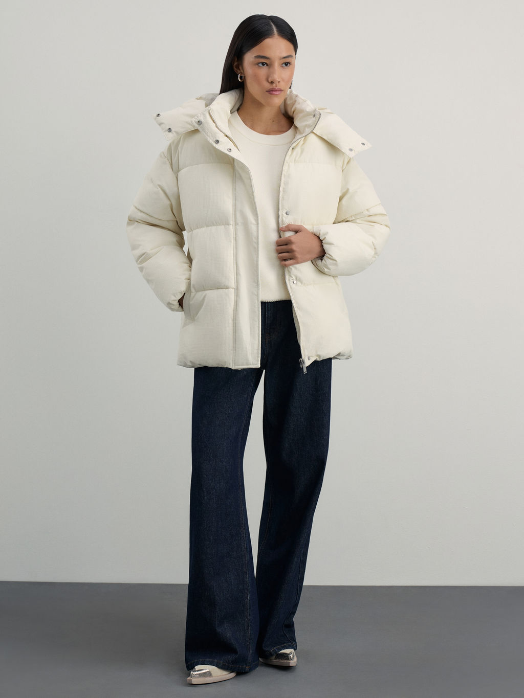 Куртка с капюшоном из фактурной ткани / Zarina  фото 2