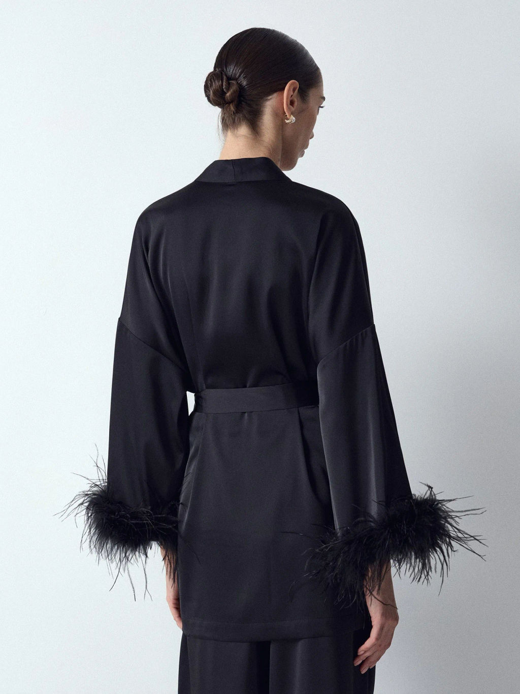 EMKA / Блузка-кимоно с перьями  фото 6
