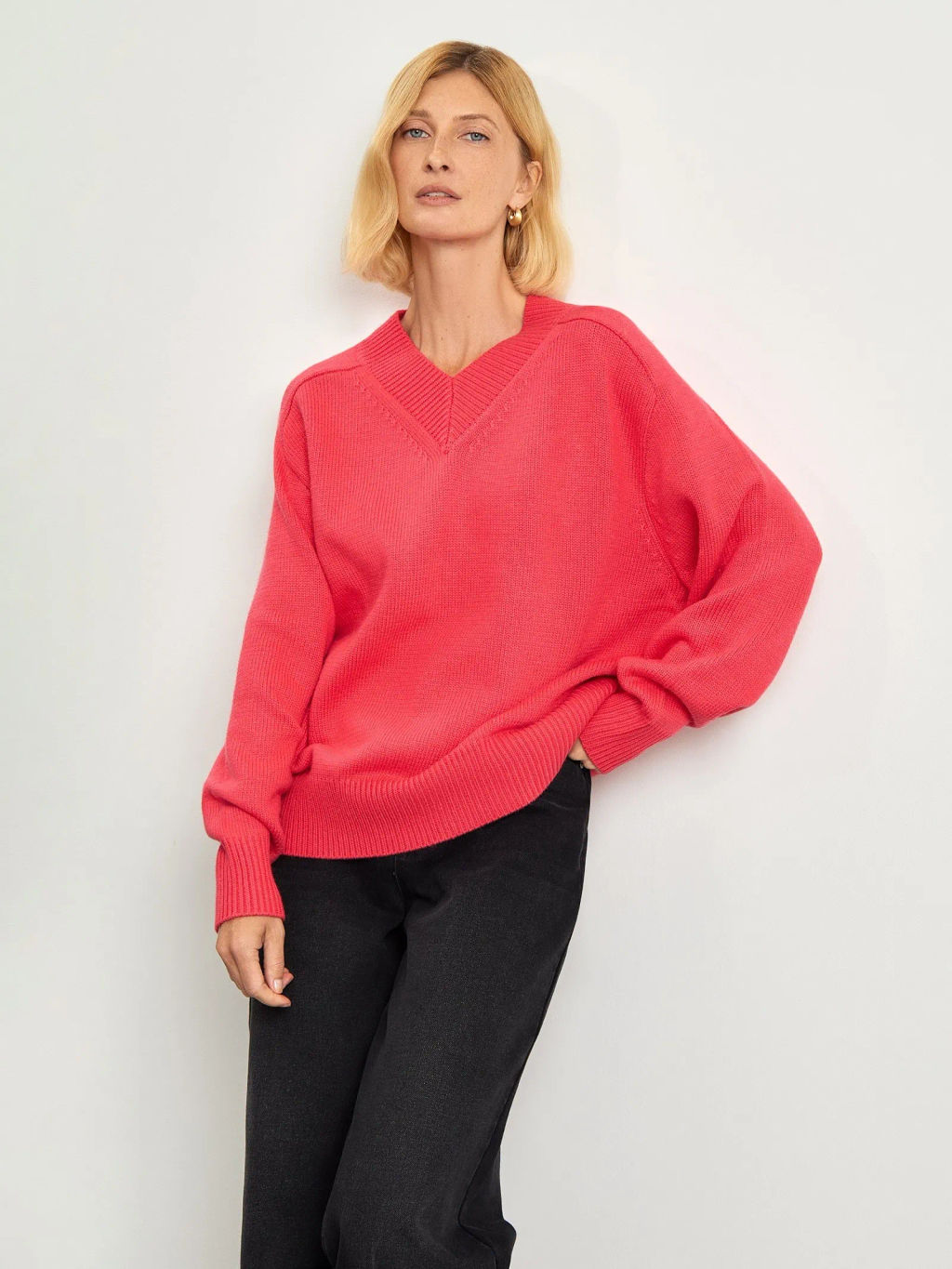 Джемпер с v-образным вырезом - Emka фото 3