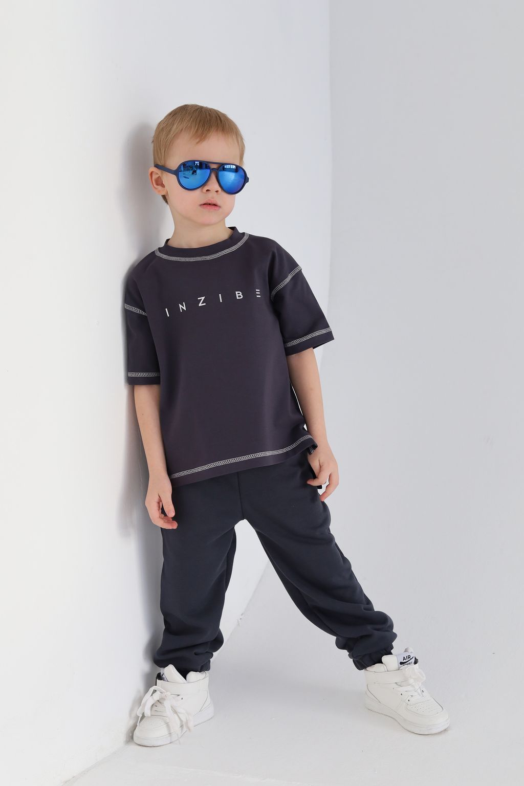 Брюки базовые for kids COLOUR MIX, графит - Inzibe фото 2