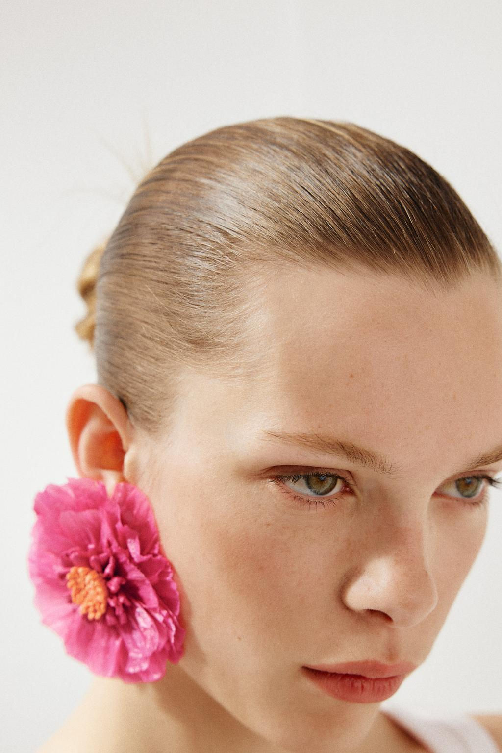 RAFFIA FLOWER EARRINGS - Zara фото 2