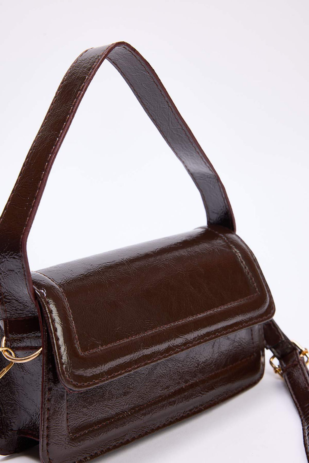 Kahverengi K?r?s?k Cilt Capraz Ask?l? Kad?n Mini/Kucuk City Canta TWOAW25OC00002