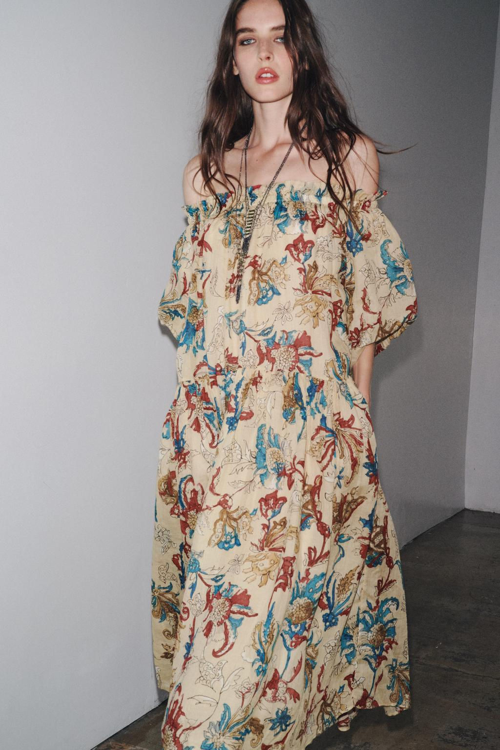 ZW COLLECTION PRINTED RAMIE DRESS - Zara фото 2