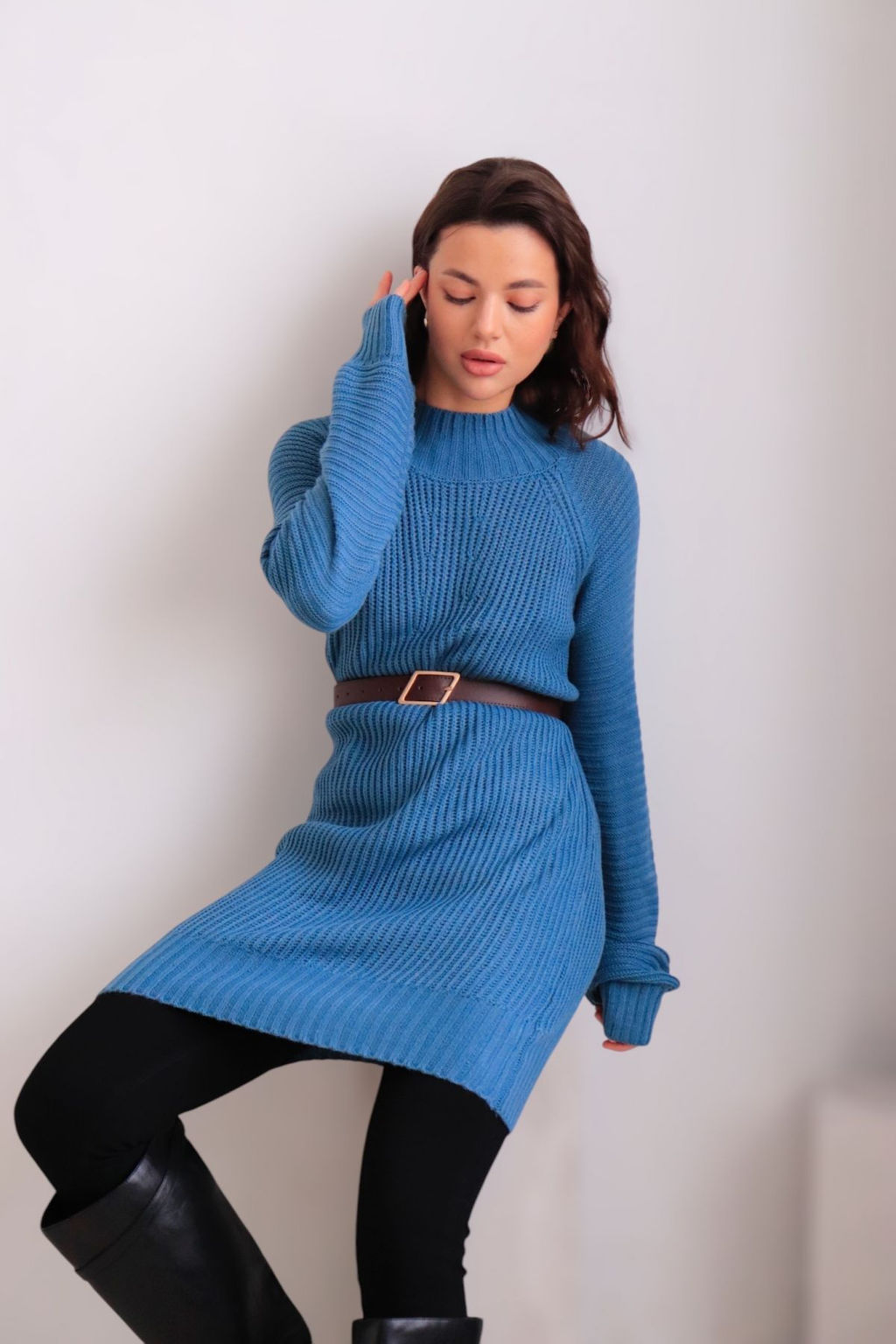 Martichelli Платье вязаное в цвете морской волны  фото 16