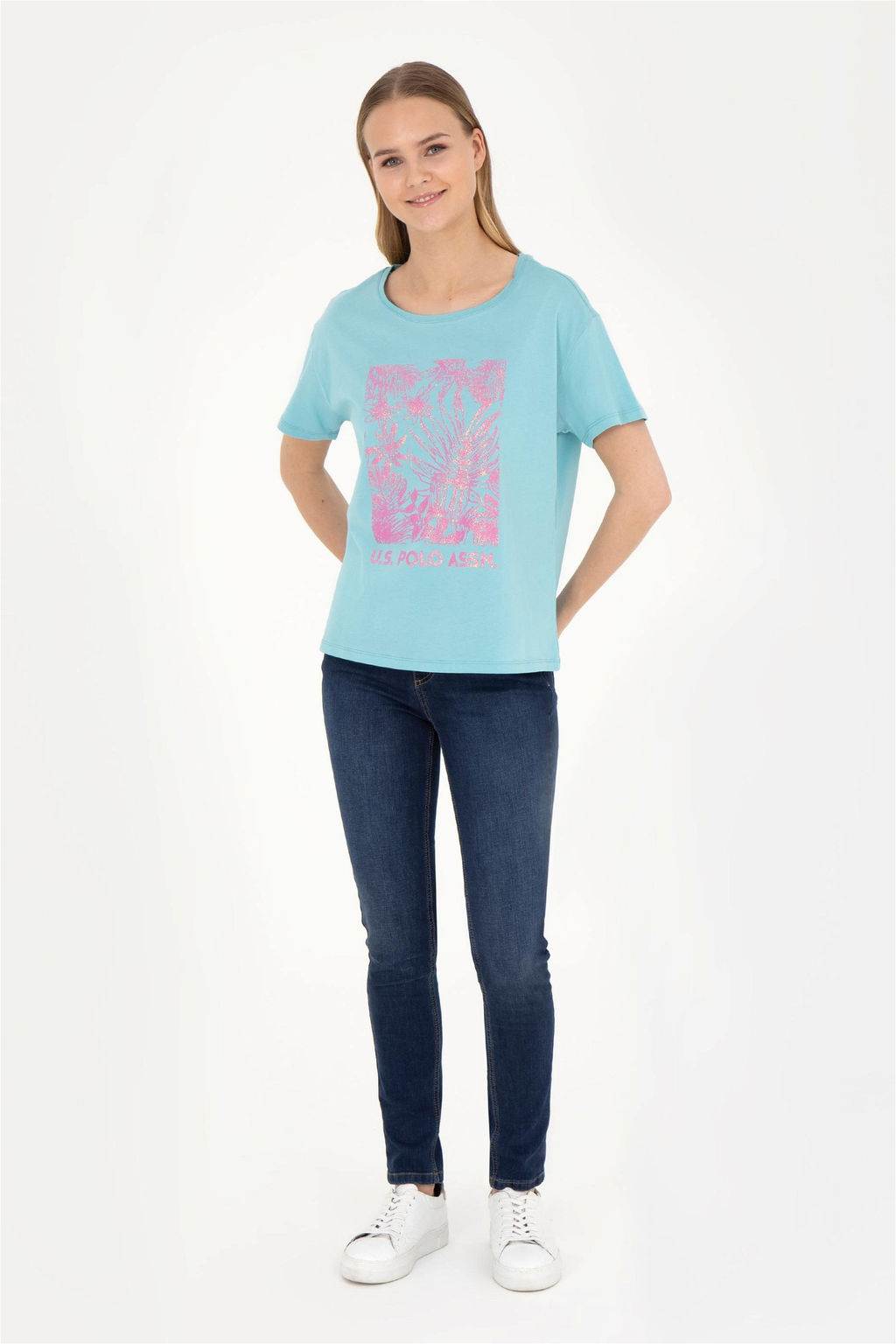 Женская мятная футболка - U.s. polo assn фото 4