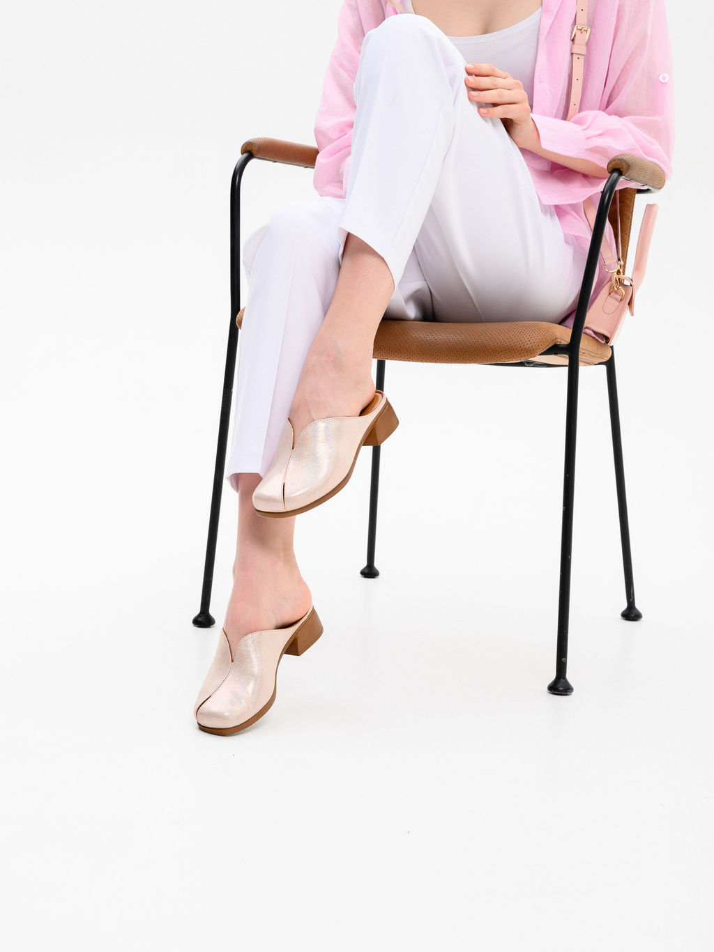 Сабо 3200.25294br.Розовый ибица+коричневый