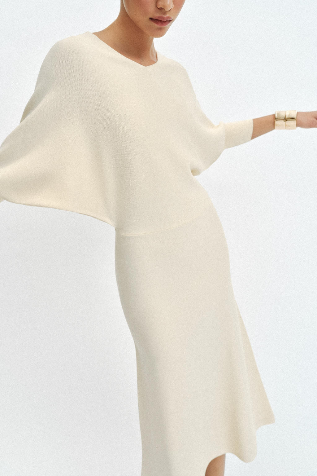 VESTIDO MIDI PUNTO / Crudo - Zara фото 3
