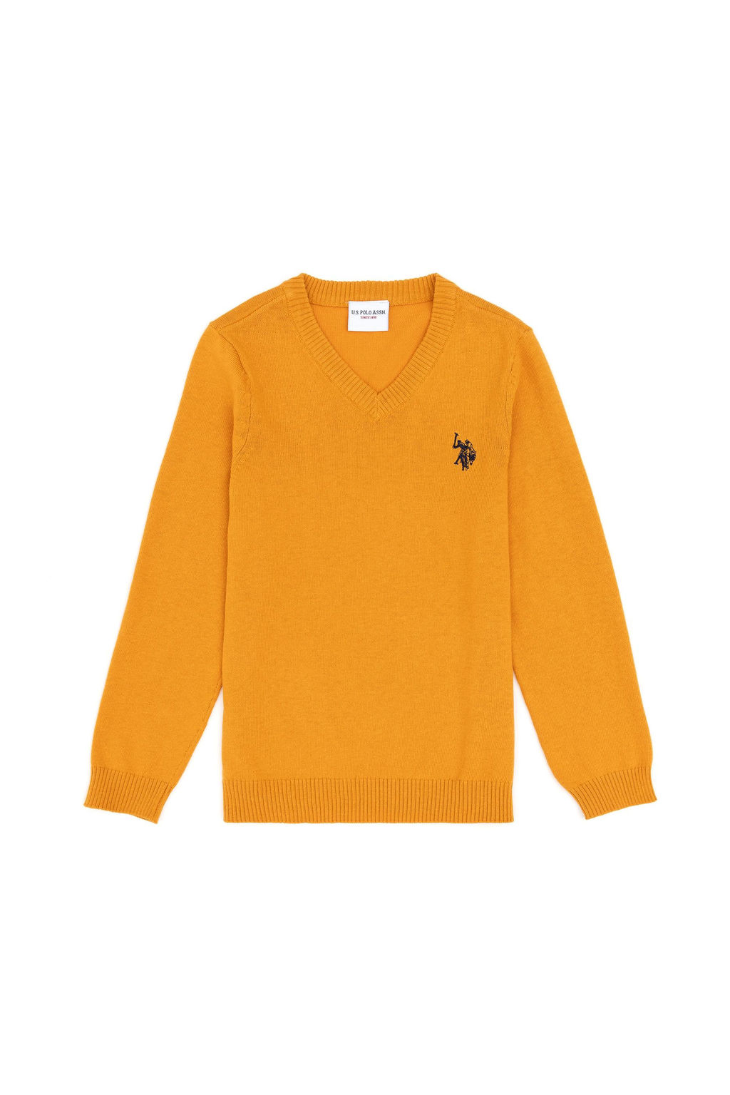 Базовый свитер горчичного цвета для мальчика Неожиданная скидка в корзине