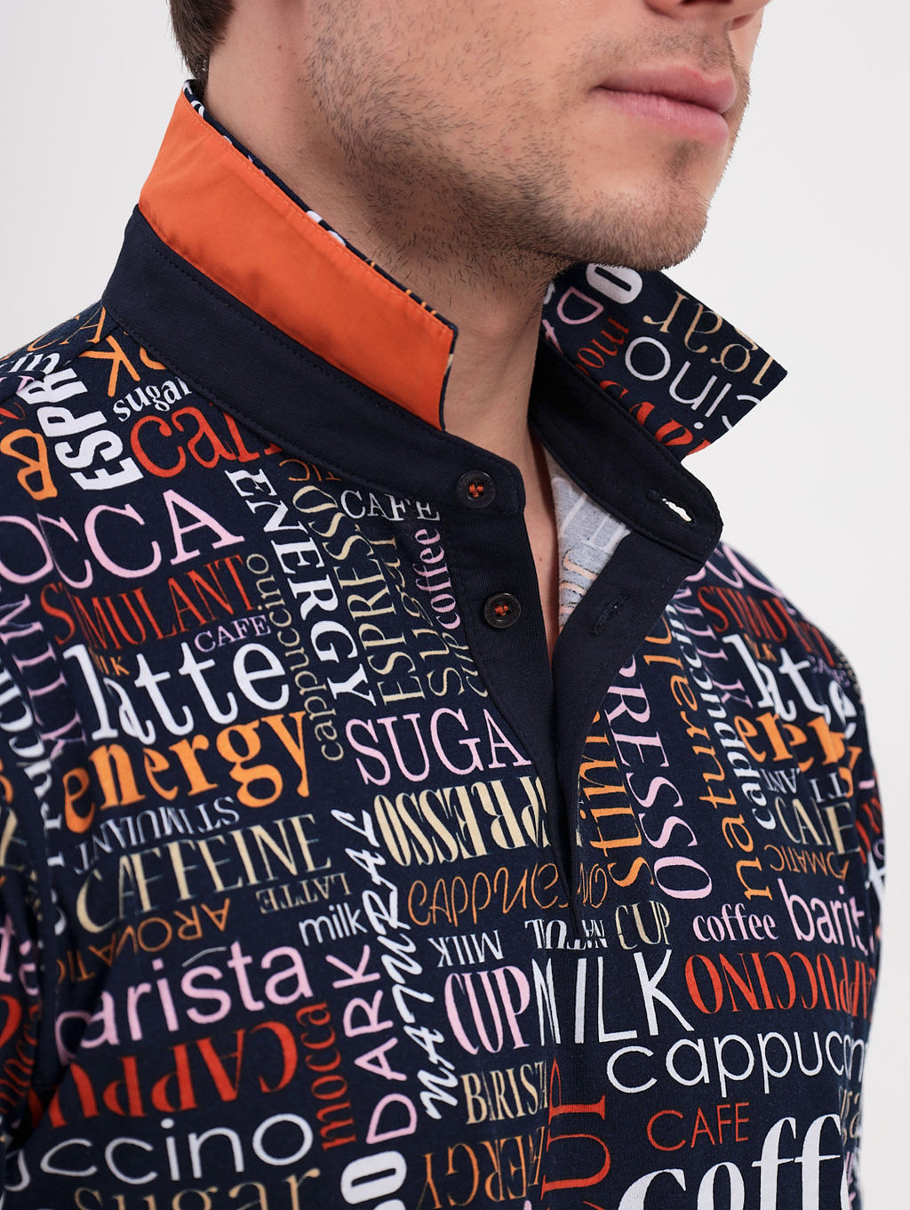 Джемпер мужской с воротником поло короткий рукав GREG G144-KP1246-UT14 (принт буквы)  фото 2