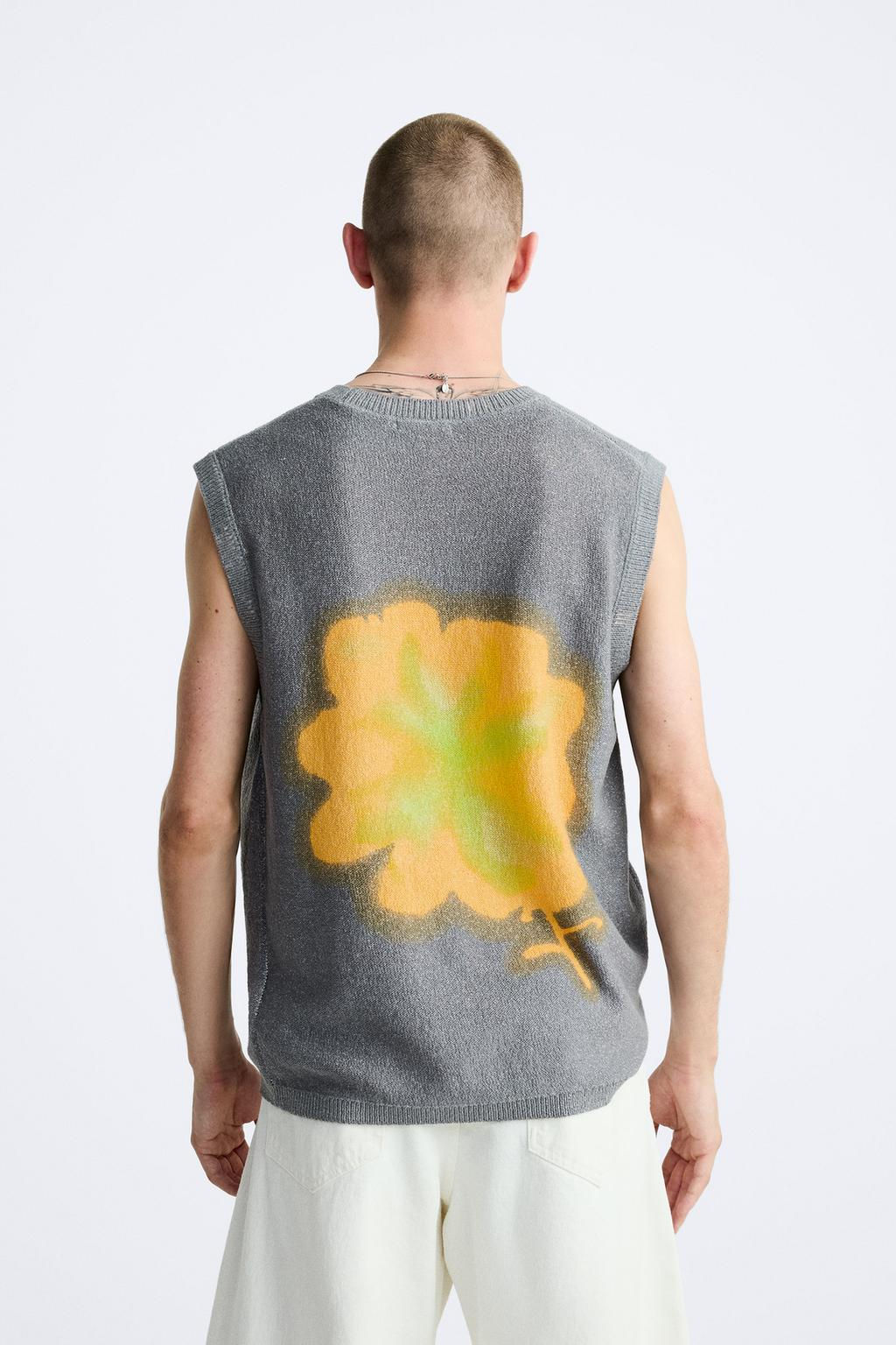 SPRAY PRINT KNIT VEST - Zara фото 4