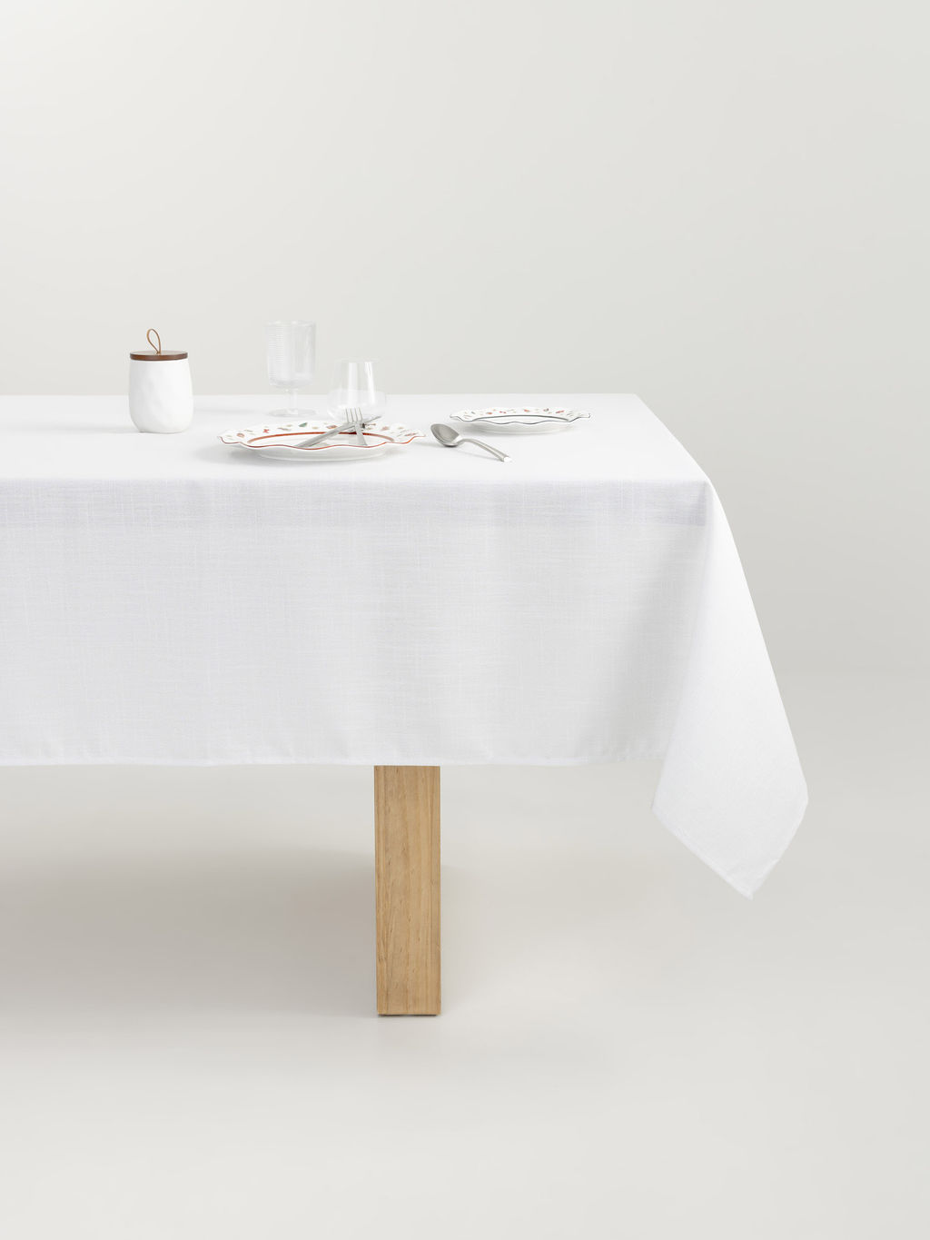 Скатерть, 160х160 см, полиэстер, бело-серебристая, Floe