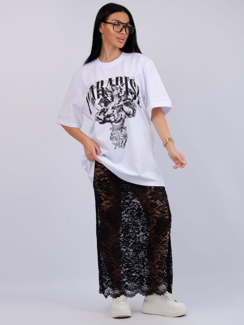 Костюм Монохром 2 чёрный, трикотаж - Малина фото 35