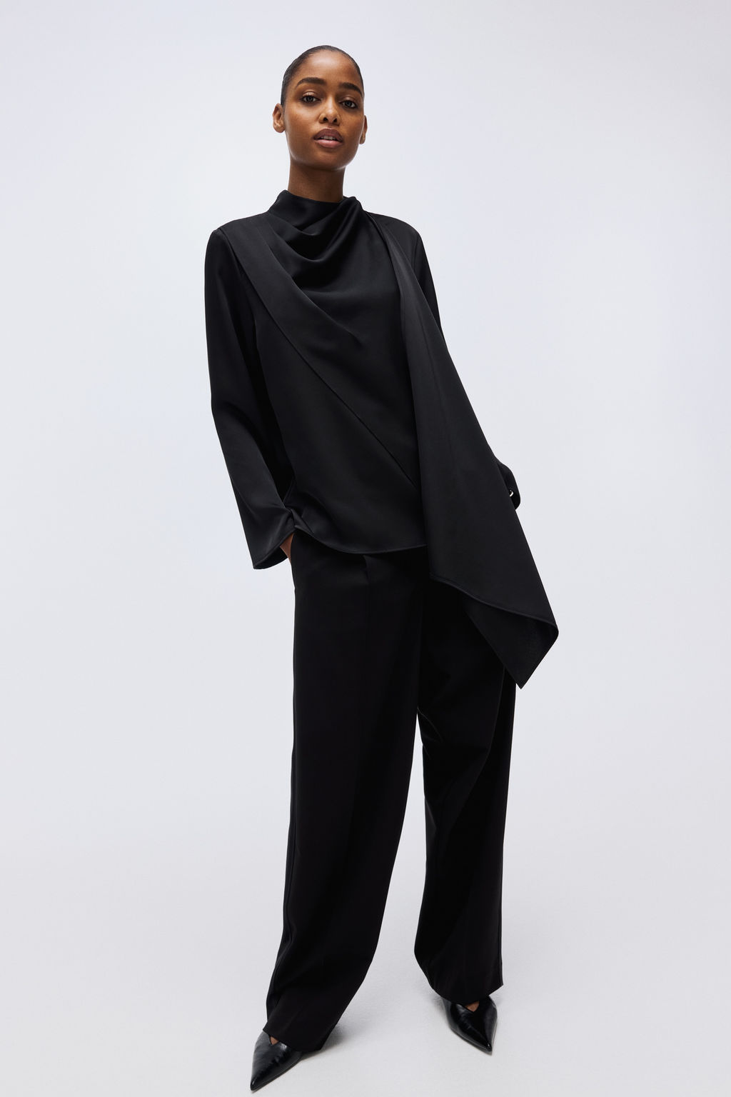 Blusa de sat?n con detalle de chal - H&m фото 4